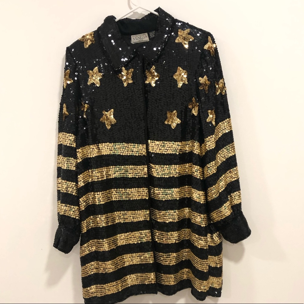 Star Sequin Statement Coat